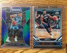 2019 Zion Williamson Playbook RC & Prizm Draft Green Purple Tyler Herro /199