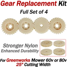For Greenworks Mower 25" Gears Direct Replacement 60v 80v Lawn Mower Gear 4PCS