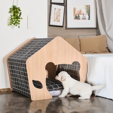 Wood Dog House Kennel Indoor Outdoor Puppy Dogs Crate Cage Shelter Small Medium