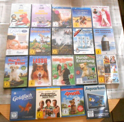 Konvolut 19x DVD und Blue ray  Hundefilme Dokus Tierfilme Sport Pferde u.v.m NEU