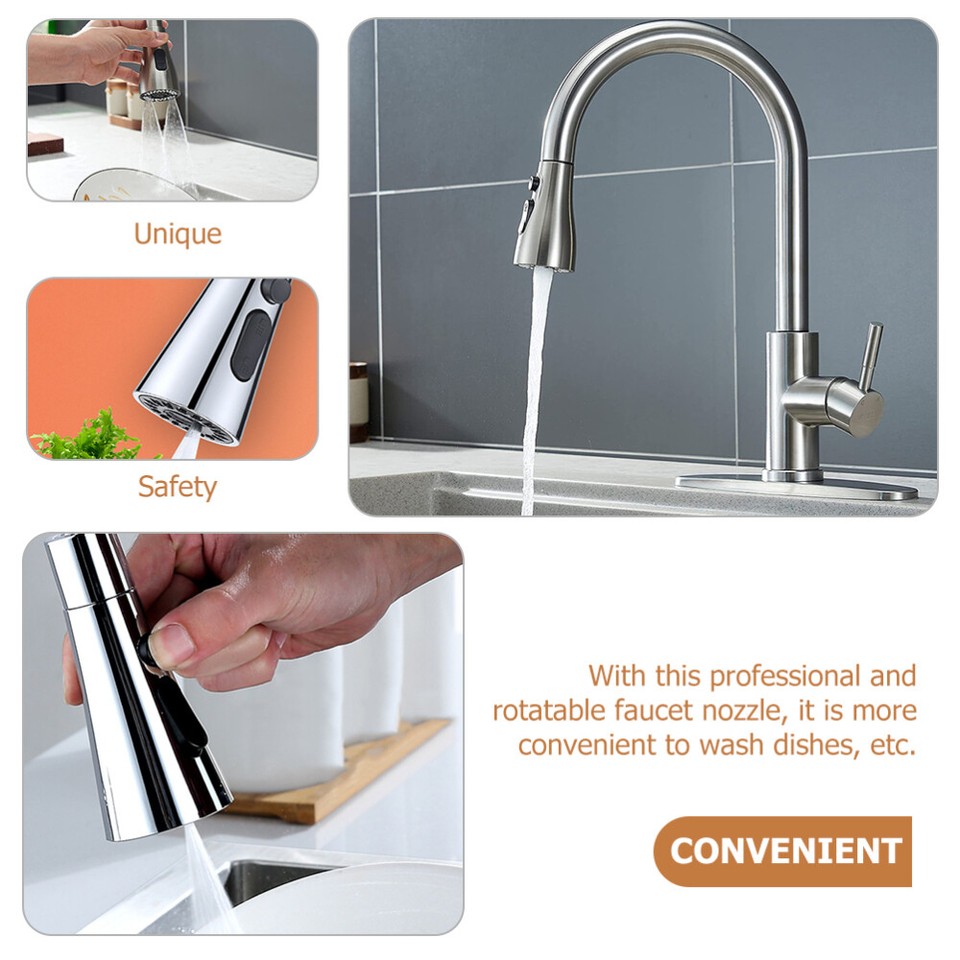 Abs External Universal Nozzle Rotatable Faucet Kitchen Sink Sprayer eBay