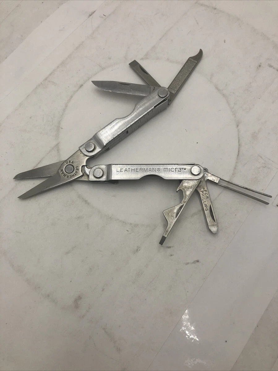 Leatherman Micra Keychain Pocket Stainless Multi-Tool Knife/Scissors - Good  Cond