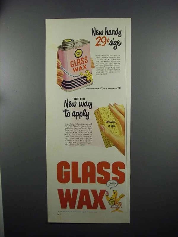 1953 Gold Seal Glass Wax Ad - New Handy Size | eBay