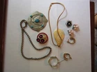 group lot vintage jewelry, earrings , pin,pendant neat! 7 pieces!