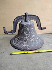 C.S Bell CO #2 HILLSBORO 1886 Farm Dinner Bell Cast Iron No Yoke 16"