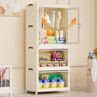 Wardrobe Closet Storage Organizer for Clothes Clothes Dresser Magnetic Doors