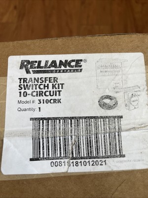 Reliance Controls 310CRK 10 Circuit 30 Amp Generator Transfer Switch Kit