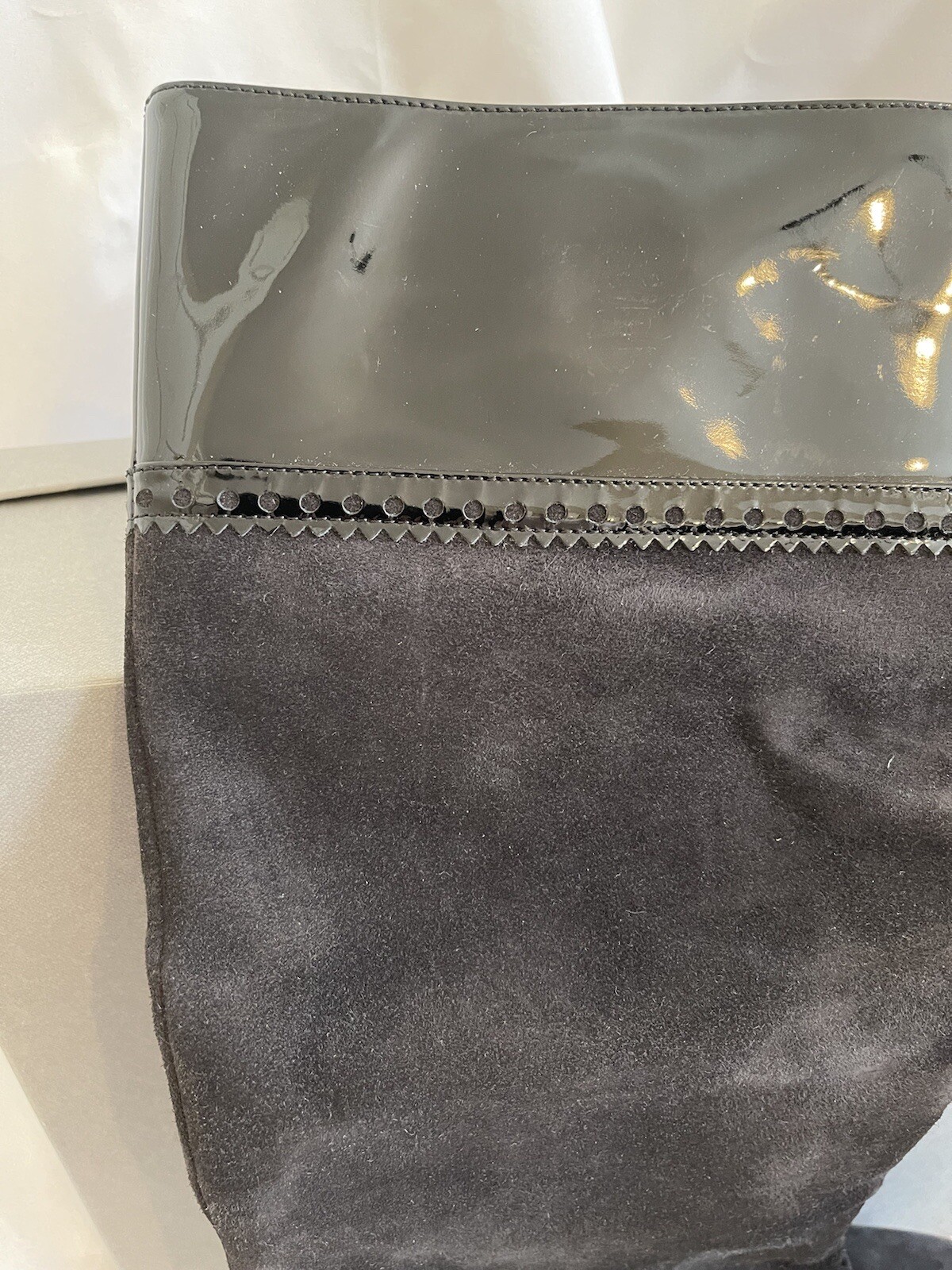 Nuovo! Stivali tributo YSL Yves Saint Laurent grigio pelle scamosciata 39