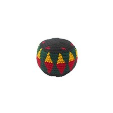 Single Rasta Crochet Assorted Geometric Pattern Hacky Ball Foot Bag Kick Sack