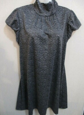 Necessary Objects High Neck SS Knit Dress Plus Size 1X NWT Black & Gray