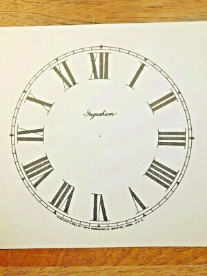 4 1/2'' Ingraham Clock Paper Dial, Roman Numeral            (Lot 191)