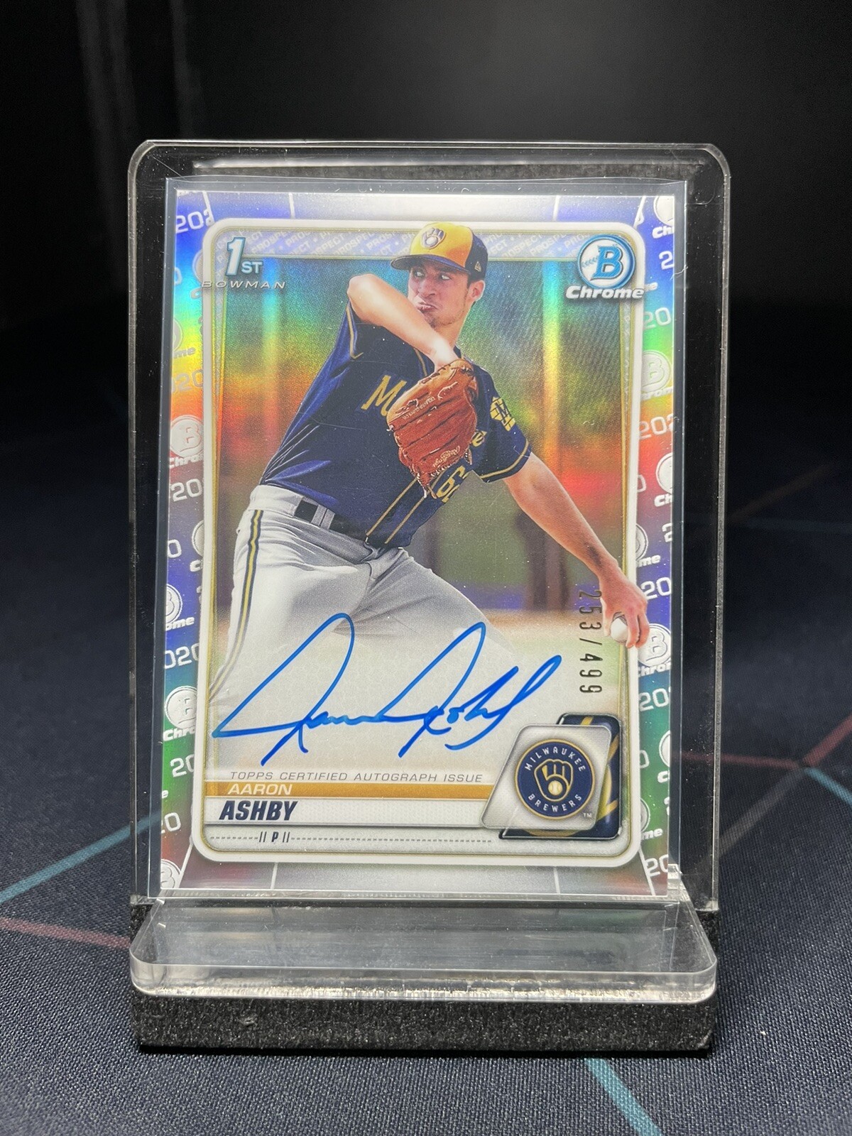Aaron Ashby 2020 Bowman 1st Chrome Refractor Auto /499