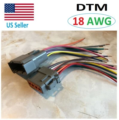 18 AWG Deutsch DTM 12 Pin Automotive Wire Waterproof Connector