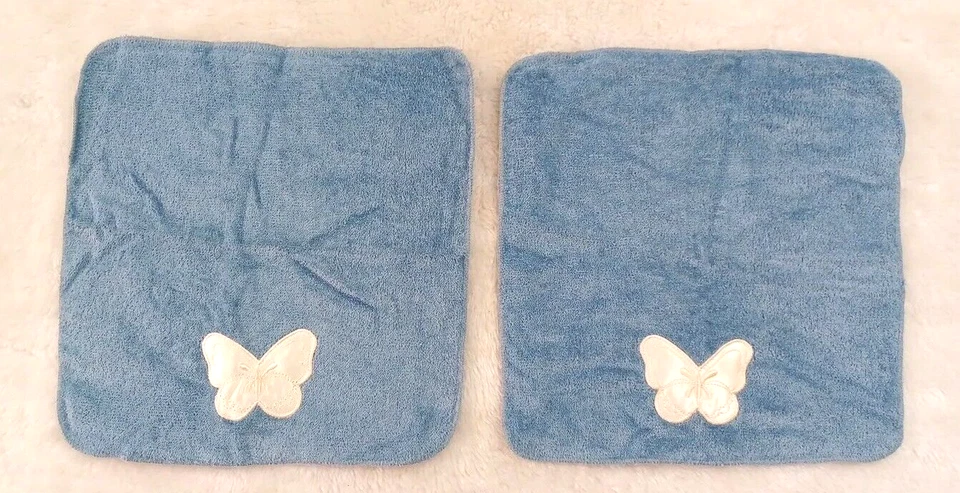 Juego de Paños Vintage Blanco Mariposa Azul 2 11" Saturday Knight LTD EE. UU. Foto 2 de 4