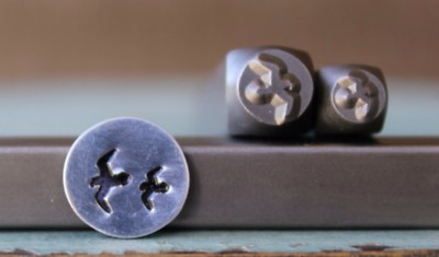 SUPPLY GUY 4mm and 6mm Flying Bird 2 Pack Metal Design Stamp Set SGCH-155156