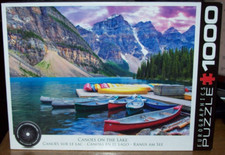 Eurographics Jigsaw Puzzle ~ CANOES ON THE LAKE ~ 1000 Piece  6000-0693 COMPLETE