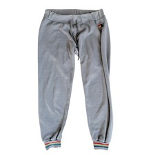 Aviator Nation Gray Sweatpants Rainbow Stripe Joggers Medium