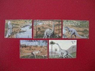 Briefmarken Dominikana Dinosaurier