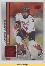2023 Team Canada Juniors Red Patterned Foilboard Jocelyne Larocque #44 READ 1e05