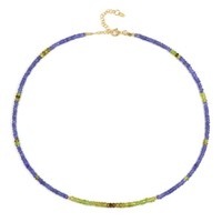 Halskette Aus Vergoldetem Silber Mit Tansanit Und Sphene