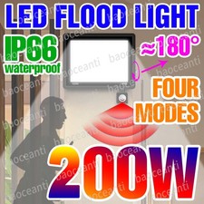 LED Floodlight PIR Sensor Motion 10W-200W Outdoor Security Flood Light IP66 Lamp