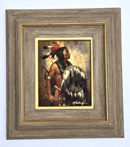 MARK MARTENSEN Native Warrior Signed Limited 1/1 Print Canvas Giclee Framed 19" - Picture 5 of 13