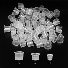 300 Pcs Tattoo Ink Caps, Plastic Pigment Cups, Small, Medium, Large Ink Cups