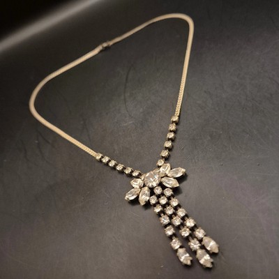 Vintage Strass-Collier FES4690   Funkelnde Halskette für Damen