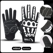 Skull Full Finger Gloves Gloves Winter Warm Touch Screen Cycling Fleece Gloves
