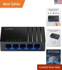 Compact 5-Port Gigabit Switch – Reliable Ethernet Connection & Power Saving Tech