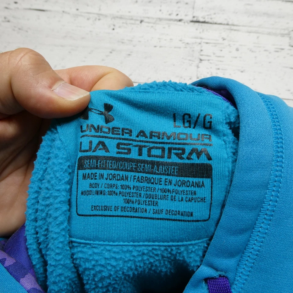 Sudadera con Capucha Under Armour Juvenil Grande Azul UA Storm Pullover Sudadera Atlética Logo Foto 4 de 4