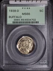 1938 D Buffalo Nickel 5C - PCGS MS66 OGH Old Holder - SKU#777