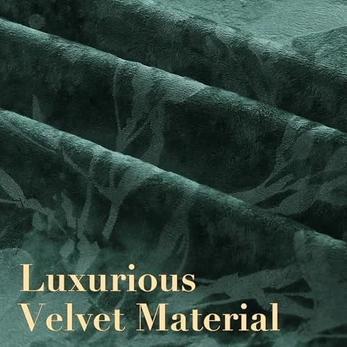  Cortinas de Terciopelo para Dormitorio Super 52"W x 108"L (Pack de 2) Lotus-Vintage Verde Foto 4 de 4