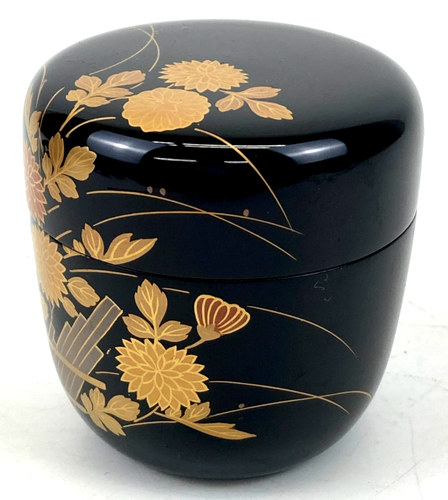 Antica lacca giapponese a forma di Chadogu Natsume Urushi con borsa - Foto 3 di 23