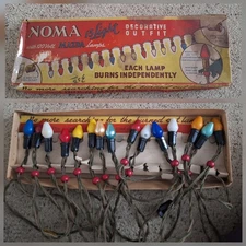 NOMA Christmas Lights Mazda Lamp Berry Beads String of 15 VTG 1920s-Tested! READ