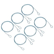 3.3Ft Safety Cable Lock, 6 Pack Stainless Steel 1.5mm Security Wire Rope Blue