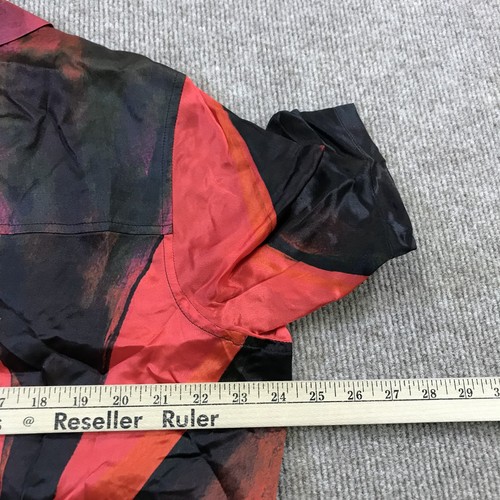 Louisa Ballou Shirt Mens XL Red Black Silk Queen’s Gambit Weekend Button Up USA - Picture 11 of 12