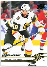 2025-26 Upper Deck Series 1 Holiday SP Green Foil #182 Nicolas Roy Vegas Golden