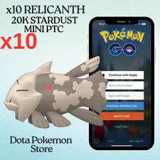 Pokemon x10 Non Shiny Regional Relicanth 20k Stardust Mini PTC Read Descriptn