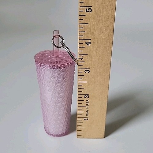Starbucks Matte Pink Soft Touch Cold Cup Tumbler Keychain Charm Ornament 2024 - Picture 7 of 10