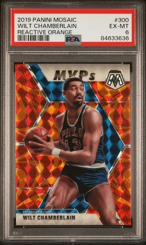 ORANGE PSA 6 WILT CHAMBERLAIN 2019 MOSAIC REACTIVE #300 GRADED NBA PANINI *TPHLC