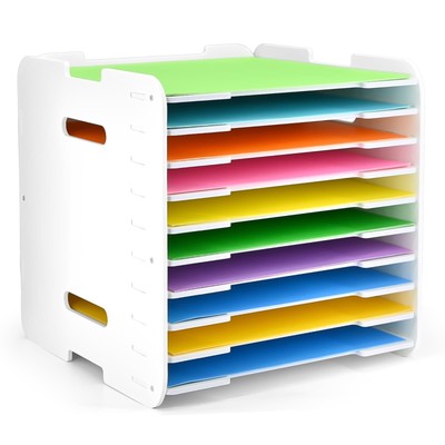 12x12 Paper Organizer, 10-Tier Scrapbook Paper Storage, Stackable Desktop Fil...