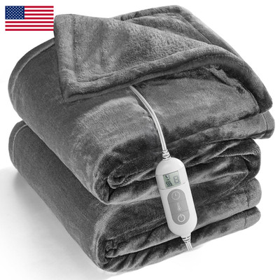 Mlivrom Heated Throw Blanket 1-9 Hrs Timer Auto-Off 8 Heating Levelsflannel