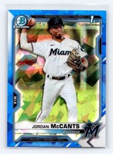 2021 Bowman Draft Chrome 1st Sapphire #BDC-26 Jordan McCants Miami Marlins