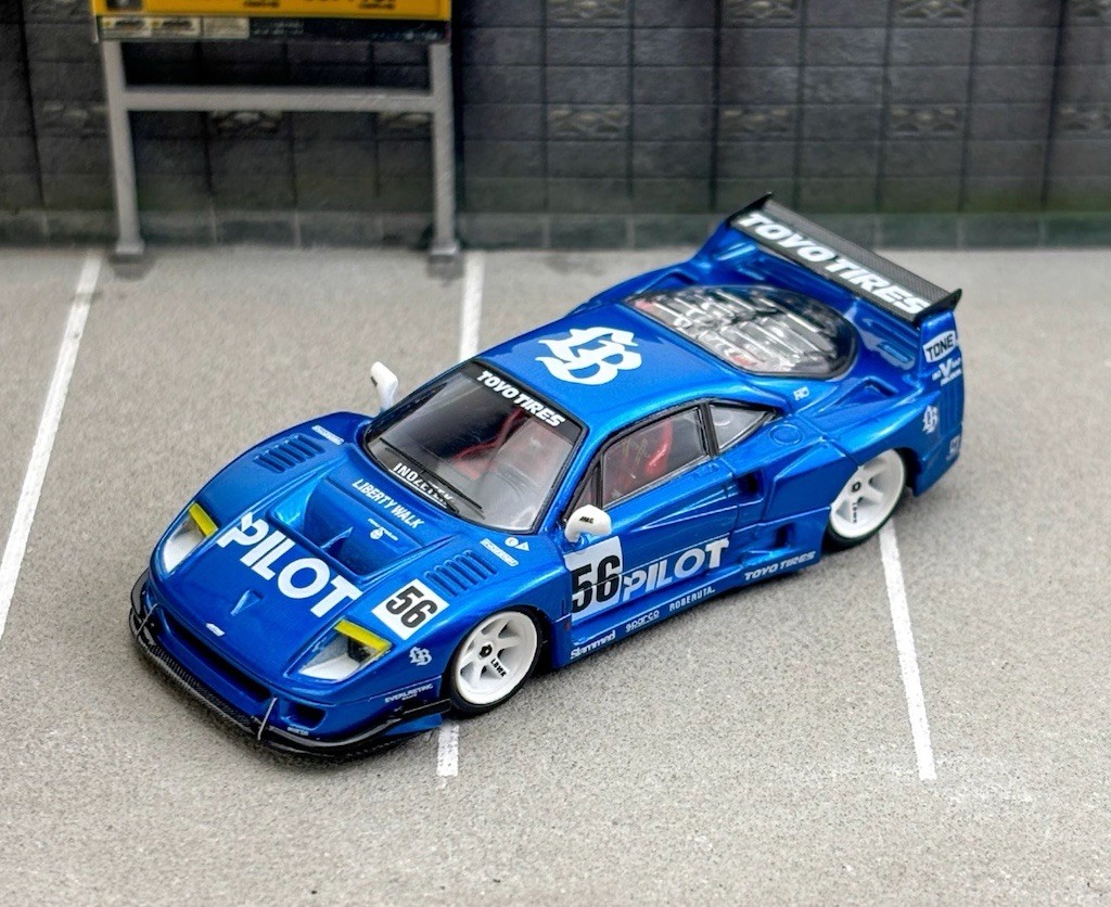 Top.Art LB-Works Ferrari F40 Pilot Blue Chrome Liberty Walk LBWK