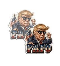 PRO TRUMP FAFO Caricature STICKER DECAL REPUBLICAN 2024 Made in USA 2 PK