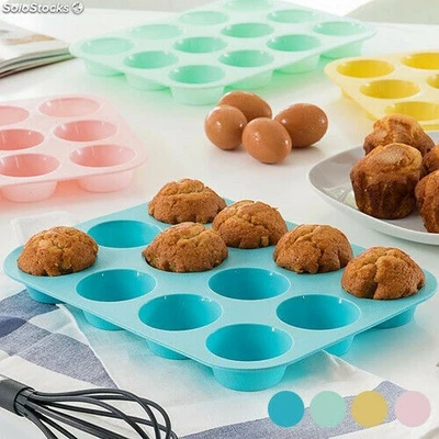 große Silikon Muffin Backform 30 cm Silikonform Muffinform für 12 Muffin - Bild 1 von 4