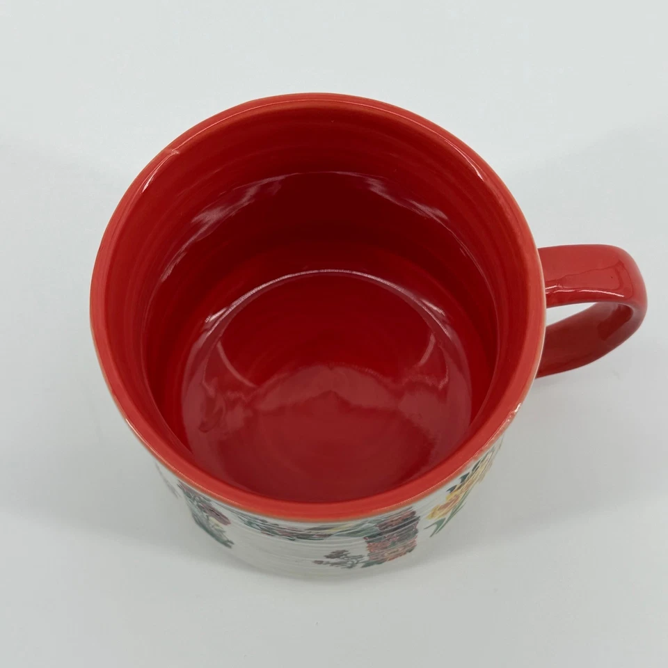 Кружка Valerie Pete Anthropologie с цветочной монограммой MOM красная внутренняя отделка - Изображение 4 из 4