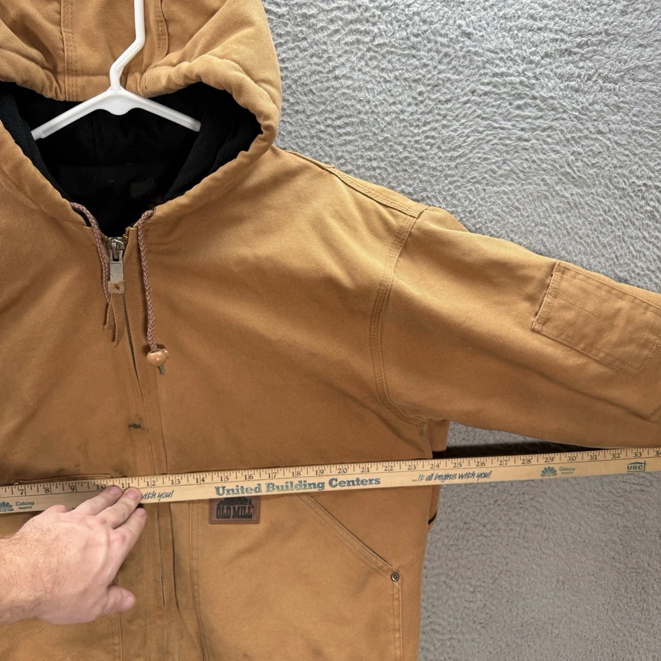 Old Mill Jacket Adult Medium Brown Duck Canvas Workwear Chore Coat Barn Grunge - Image 3 of 4