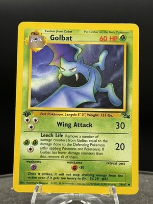 Pokemon FIRST 1st EDITION FOSSIL - #34 Golbat NM High Grade